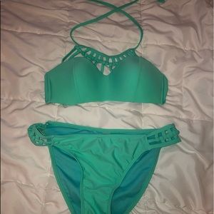 teal swimsuit